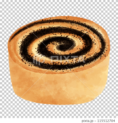 Illustration of German bread: Mohnschnecken Illustration of German bread: Mohnschnecken 115512704