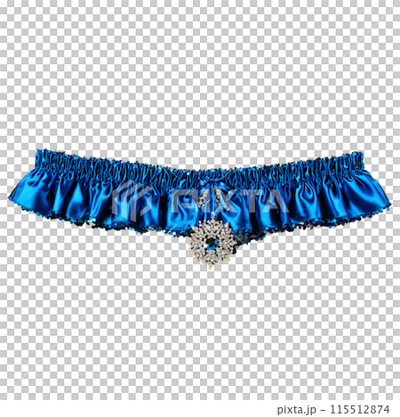 Electric blue garter with glittering accents vivid and eye catching spinning with flair Electric blue garter with glittering accents vivid and eye catching spinning with flair 115512874