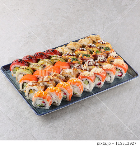 sushi set on the black stone 115512927