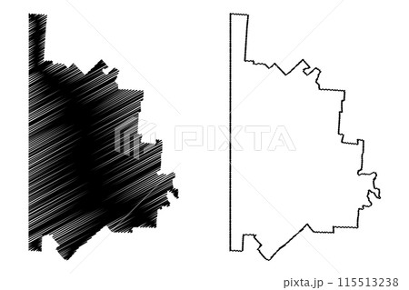 City of Mount Isa (Commonwealth of Australia, Queensland state) map vector illustration, scribble sketch Mount Isa map 115513238