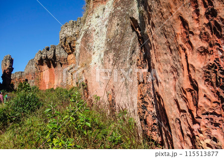 sandstone geological monuments, or Arenitos, in Vila Velha State Park. Ponta Grossa, Parana, Brazil 115513877