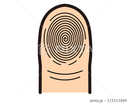 シンプルな渦状紋の指紋のベクターイラスト素材2 115513899