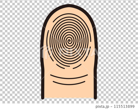 シンプルな渦状紋の指紋のベクターイラスト素材2 115513899