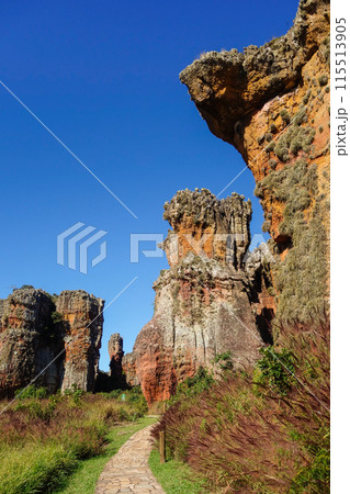 sandstone geological monuments, or Arenitos, in Vila Velha State Park. Ponta Grossa, Parana, Brazil sandstone geological monuments, or Arenitos, in Vila Velha State Park. Ponta Grossa, Parana, Brazil 115513905