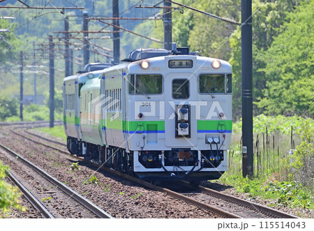 室蘭本線　虎杖浜　JR北海道　キハ40-301＋マヤ35-1＋キハ40-304　マヤ検 115514043