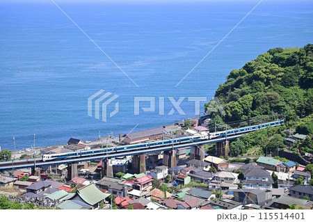東海道本線　早川ー根府川　JR東日本　E257系2500番台（大宮）　踊り子 115514401