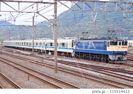 東海道本線 相模貨物 JR貨物 EF65-2074+小田急8000形8261F 西武鉄道 譲渡 東海道本線 相模貨物 JR貨物 EF65-2074+小田急8000形8261F 西武鉄道 譲渡 115514412