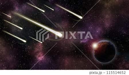 地球と流星のイラスト 地球と流星のイラスト 115514652