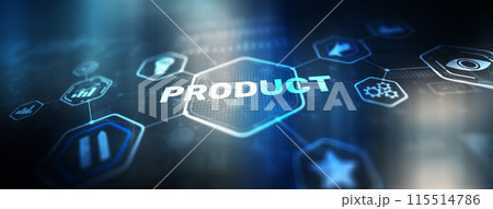 Product concept. Business development elements. Abstract Background 115514786
