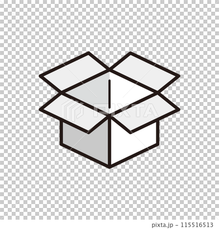Illustration of an opened cardboard box 115516513