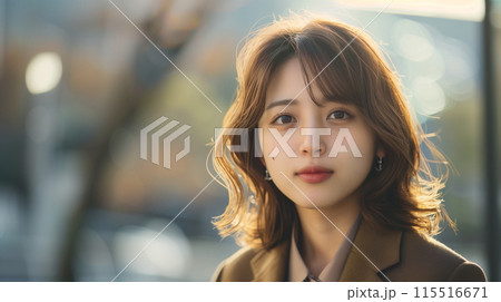 若い女性のポートレート 115516671
