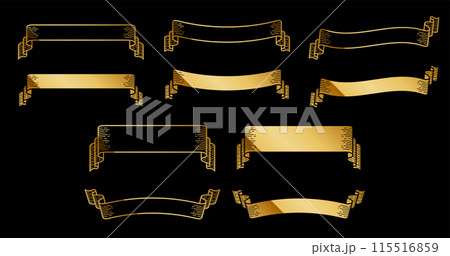 A retro vintage horizontal frame set with a luxurious gold design. A retro vintage horizontal frame set with a luxurious gold design. 115516859