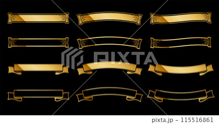 A retro vintage horizontal frame set with a luxurious gold design. 115516861