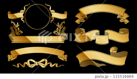 A retro vintage horizontal frame set with a luxurious gold design. A retro vintage horizontal frame set with a luxurious gold design. 115516869