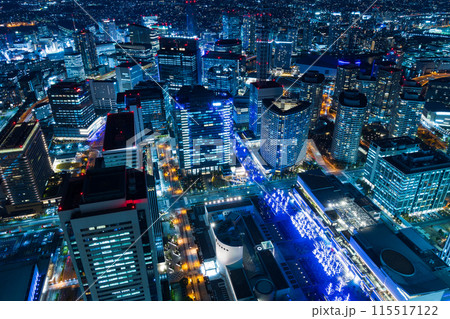 横浜夜景 横浜ランドマークタワーからの眺望 横浜駅方面 横浜夜景 横浜ランドマークタワーからの眺望 横浜駅方面 115517122