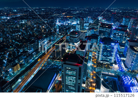 横浜夜景 横浜ランドマークタワーからの眺望 横浜駅方面 横浜夜景 横浜ランドマークタワーからの眺望 横浜駅方面 115517126
