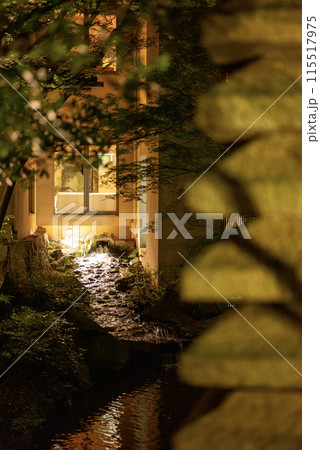 夏の夜の椿山荘にて 川のせせらぎ 115517975