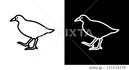 シンプルなヤンバルクイナのラインアイコン シンプルなヤンバルクイナのラインアイコン 115518370