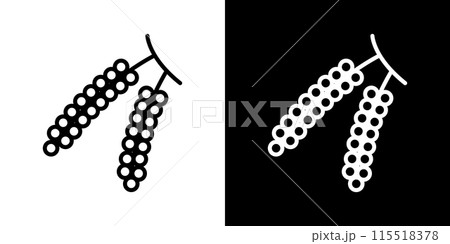 シンプルな海ぶどうのラインアイコン 115518378