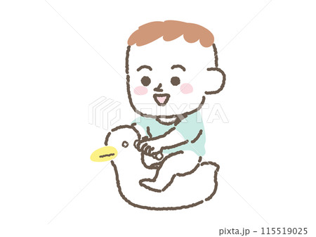 おまるに座っている赤ちゃんのイラスト 115519025