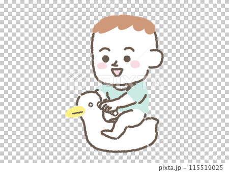 嬰兒坐在便盆上的插圖 115519025