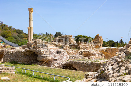 Ruins of Antonines thermal baths at Carthage. Tunisia Ruins of Antonines thermal baths at Carthage. Tunisia 115519309