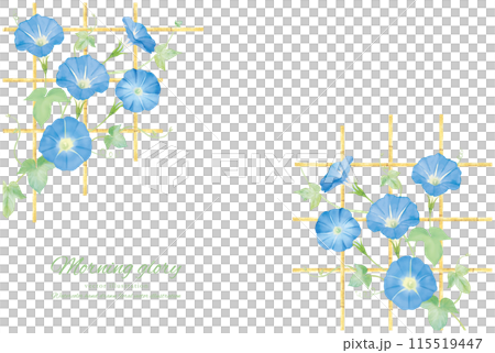 水彩手書きの青い朝顔のフレーム 115519447