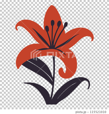 紅百合插畫 115521010