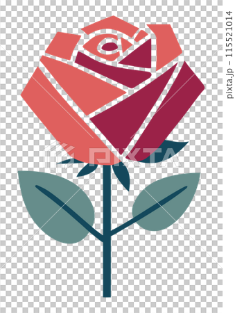 Geometric rose illustration 115521014