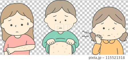 一群患有蕁麻疹的人 115521318