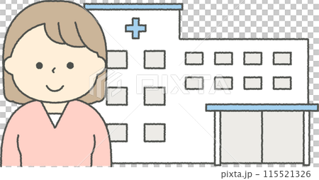 Hospital and young woman 115521326