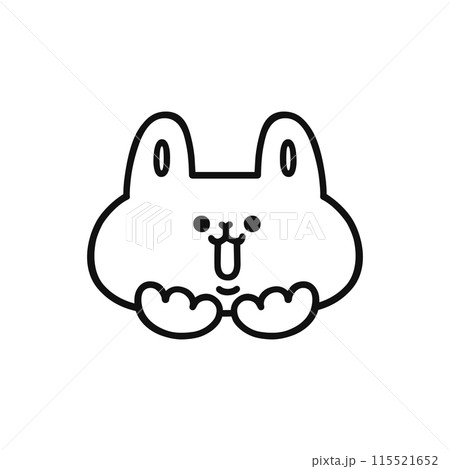 嬉しい表情のウサギ・線画 嬉しい表情のウサギ・線画 115521652