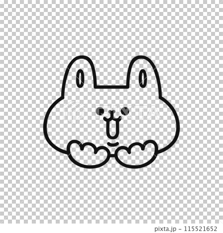 嬉しい表情のウサギ・線画 嬉しい表情のウサギ・線画 115521652