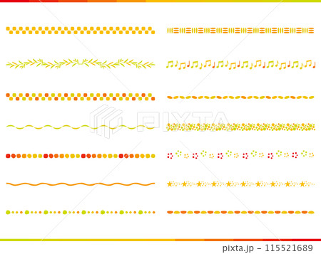 明るく元気なカラーのライン、下線のイラストセット 明るく元気なカラーのライン、下線のイラストセット 115521689