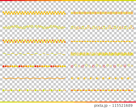 明るく元気なカラーのライン、下線のイラストセット 明るく元気なカラーのライン、下線のイラストセット 115521689