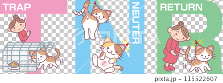 改訂版TNRイラスト_キジ猫メイン_英語表記のみ 改訂版TNRイラスト_キジ猫メイン_英語表記のみ 115522607