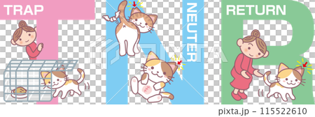 改訂版TNRイラスト_三毛猫メイン_英語表記のみ 115522610