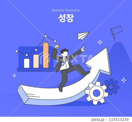 Line Illustration of Business Workers  115523230