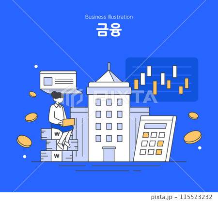 Line Illustration of Business Workers  115523232