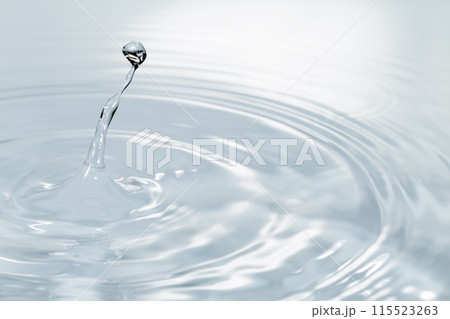 水面に落ちる水滴. 水面に落ちる水滴. 115523263