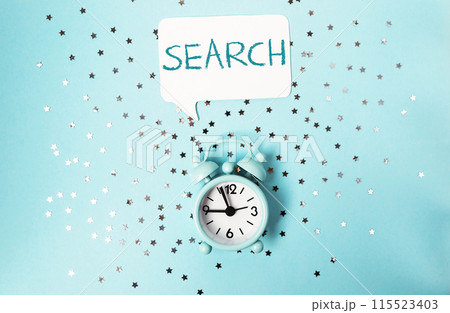 A clock with the word search written above it A clock with the word search written above it 115523403