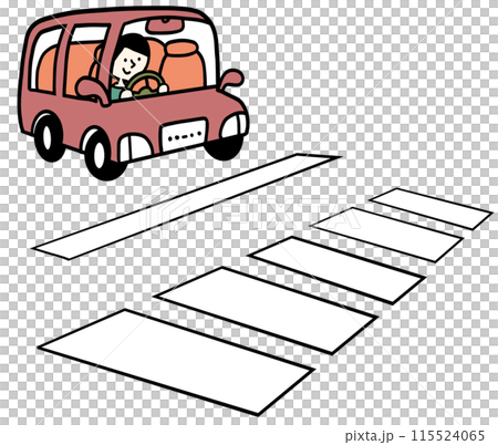 Crosswalk, stop line and car 115524065