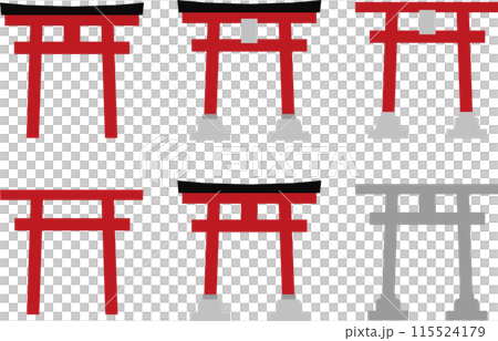 Torii gate illustration set 115524179