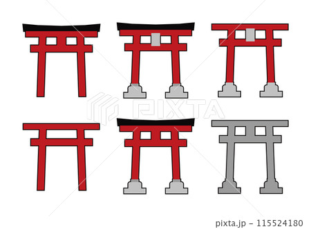 鳥居のイラストセット 115524180