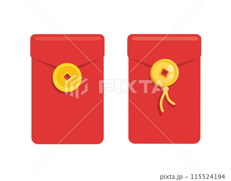 Angpao. Chinese new year with red envelope and gold money 115524194
