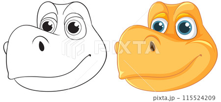 Cute Dinosaur Head Illustration 115524209