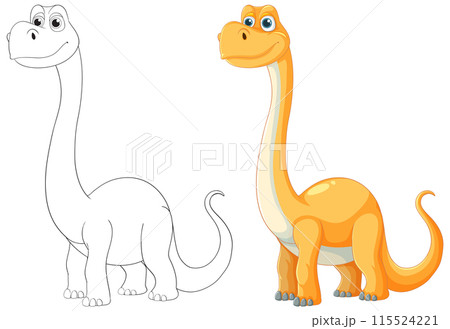 Cute Dinosaur Illustration 115524221