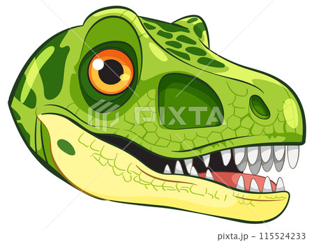 Green Dinosaur Head Illustration 115524233