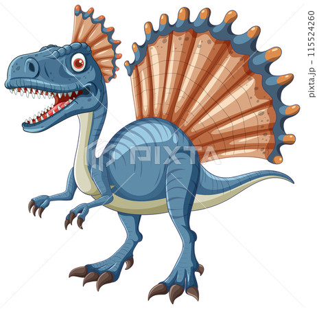 Cartoon Blue Dinosaur with Spikes Cartoon Blue Dinosaur with Spikes 115524260