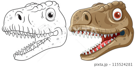 Dinosaur Head Illustration 115524281
